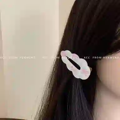 希铃 甜妹波点蝴蝶结波浪云朵#好运 亚克力 发夹 女款