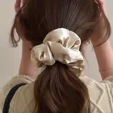 希铃 枕头睡眠缎面高级感 雪纺 发圈 女款