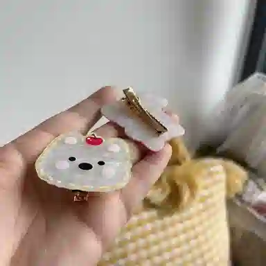 希铃 可爱甜美精致百搭西高地比熊狗狗布偶小猫 树脂 发夹 女款