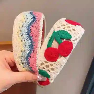 希铃 田园甜美宽边针织 涤纶 发箍 女款