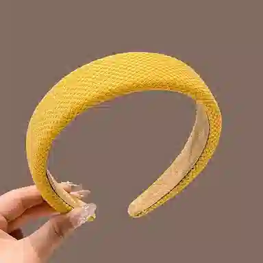 希铃 简约鹅黄色系 帆布 发箍 女款