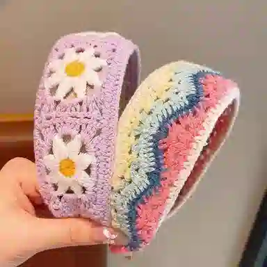 希铃 田园甜美宽边针织 涤纶 发箍 女款