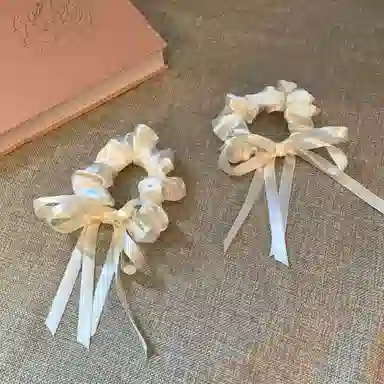 希铃 超仙飘带蝴蝶结芭蕾风法式复古发饰 布艺 发圈 女款