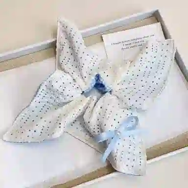 希铃 法式蝴蝶结格纹 布艺 发圈 女款