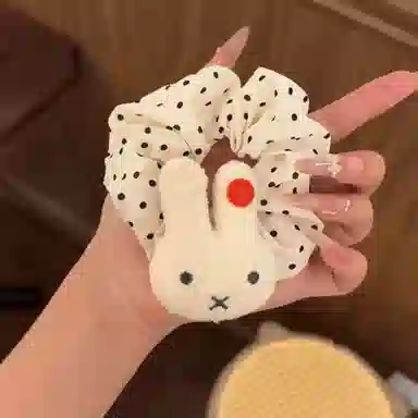 希铃 可爱波点兔兔 布艺 发圈 女款