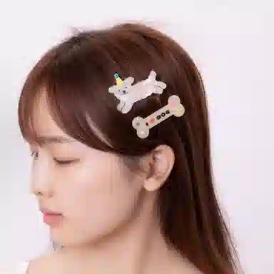 希铃 可爱动物乐园侧边 亚克力 发夹 女款