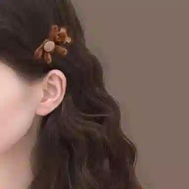 希铃 可爱招手小熊小兔精致小巧高级 毛绒 发夹 女款