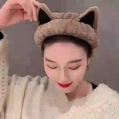 希铃 猫耳朵洗脸发带 金丝绒 发箍 女款