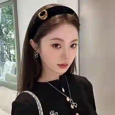 希铃 高级感黑色宽边气质 丝绒 发箍 女款