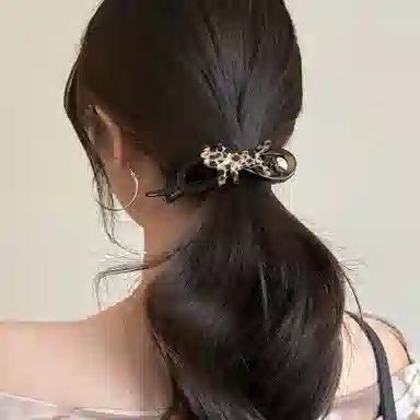 希铃 趣味猫咪豹纹可爱后脑勺 树脂 发夹 女款