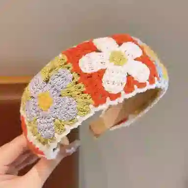 希铃 田园甜美宽边针织 涤纶 发箍 女款