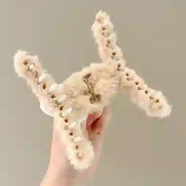 希铃 可爱毛绒 聚酯纤维 发夹 女款