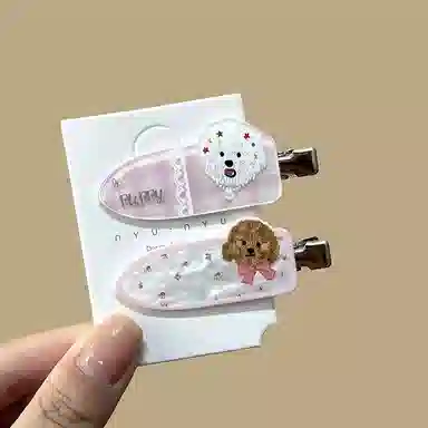 希铃 高级感萌宠小狗超可爱 亚克力 发夹 女款