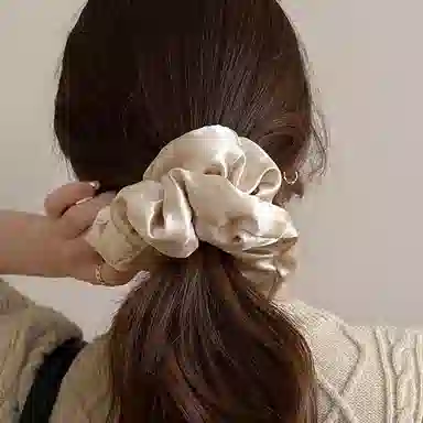 希铃 枕头睡眠缎面高级感 雪纺 发圈 女款