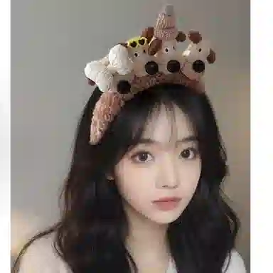 希铃 可爱掌门狗 小狗甜美 涤纶 发箍 女款