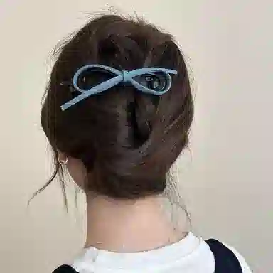 希铃 甜酷少女一字扭扭夹 牛仔布艺 发夹 女款