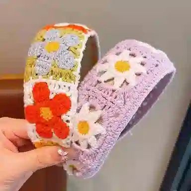 希铃 田园甜美宽边针织 涤纶 发箍 女款