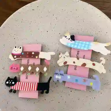 希铃 可爱长条萌宠甜美 亚克力 发夹 女款