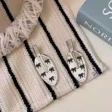 希铃 镜面蝴蝶结 亚克力 发夹 女款