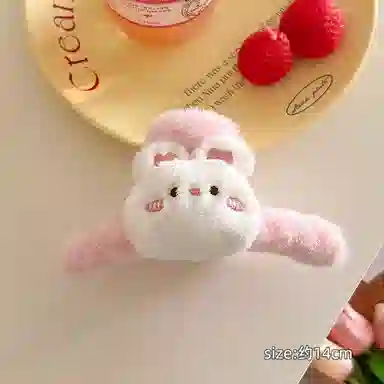 希铃 可爱毛绒 小动物卡通少女感抓夹 聚酯纤维 发夹 女款