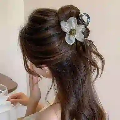 希铃 精致花朵设计 网纱 发夹 女款