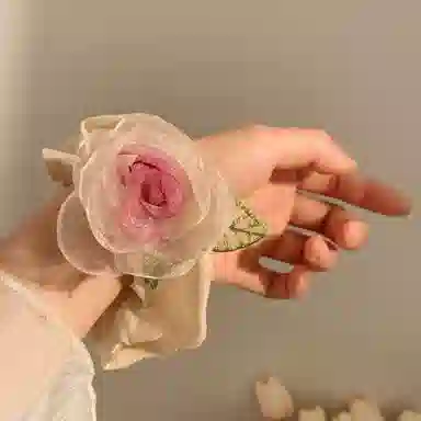 希铃 干枯玫瑰超仙氛围感森系仙美 网纱 发圈 女款