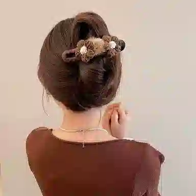 希铃 秋冬针织双花大号高级感抓夹 毛线 发夹 女款