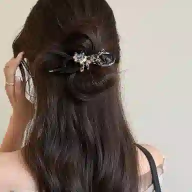 希铃 趣味猫咪豹纹可爱后脑勺 树脂 发夹 女款