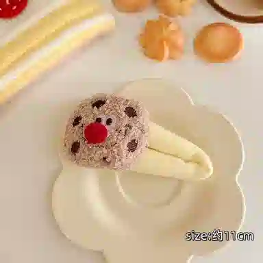 希铃 可爱曲奇饼甜美趣味 布艺 发夹 女款