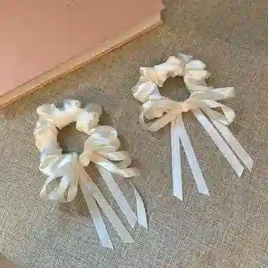 希铃 超仙飘带蝴蝶结芭蕾风法式复古发饰 布艺 发圈 女款