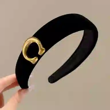 希铃 高级感黑色宽边气质 丝绒 发箍 女款