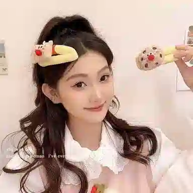 希铃 可爱曲奇饼甜美趣味 布艺 发夹 女款