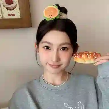 希铃 可爱趣味饼干汉堡毛绒 聚酯纤维 发夹 女款