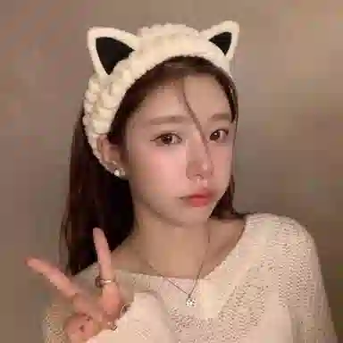 希铃 猫耳朵洗脸发带 金丝绒 发箍 女款