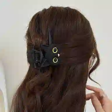 希铃 超可爱日系黑猫个性卡通 亚克力 发夹 女款
