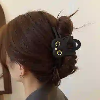 希铃 超可爱日系黑猫个性卡通 亚克力 发夹 女款