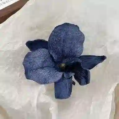 希铃 复古蓝仿真 棉麻 发夹 女款