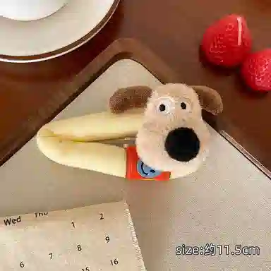 希铃 可爱卡通小狗趣味软软 布艺 发夹 女款