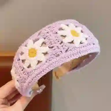 希铃 田园甜美宽边针织 涤纶 发箍 女款