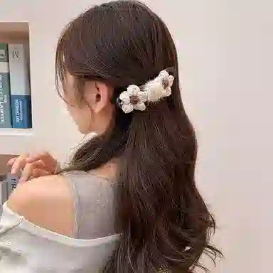 希铃 秋冬针织双花大号高级感抓夹 毛线 发夹 女款