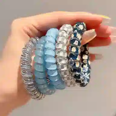 希铃 果冻彩色系列 电话圈组合款 树脂 发圈/头绳 女款