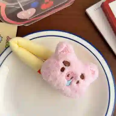 希铃 可爱毛绒小猪 聚酯纤维 发夹 女款