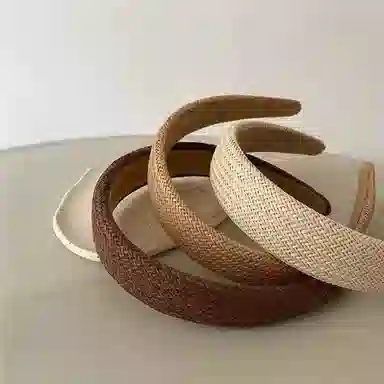 希铃 百搭气质纯色编织款 棉麻 发箍 女款