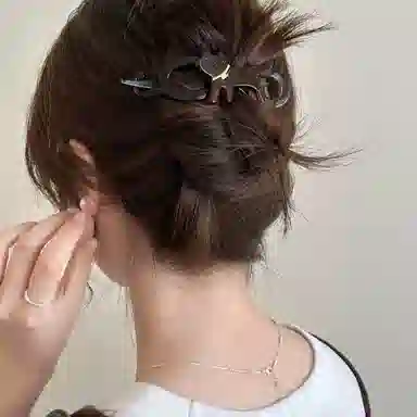 希铃 趣味猫咪豹纹可爱后脑勺 树脂 发夹 女款