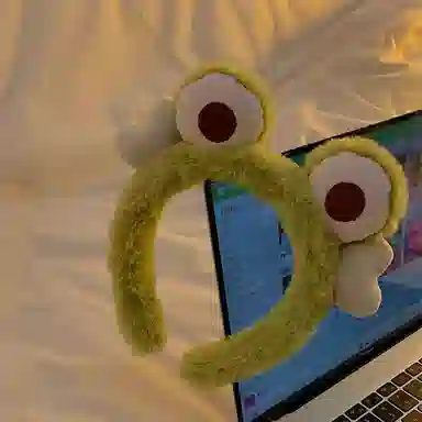 希铃 大眼萌蛙 帆布 发箍 女款