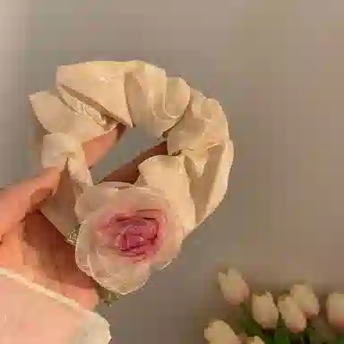 希铃 干枯玫瑰超仙氛围感森系仙美 网纱 发圈 女款