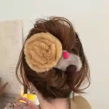 希铃 秋日超仙花朵高级感抓夹大号 毛绒 发夹 女款