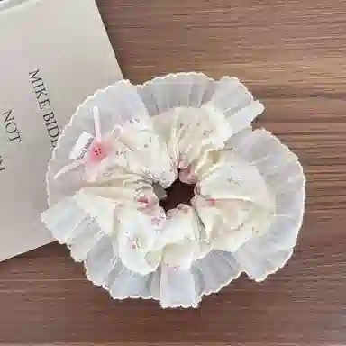 希铃 韩系甜美纽扣蕾丝蝴蝶结#好运 棉麻 发圈/头绳 女款