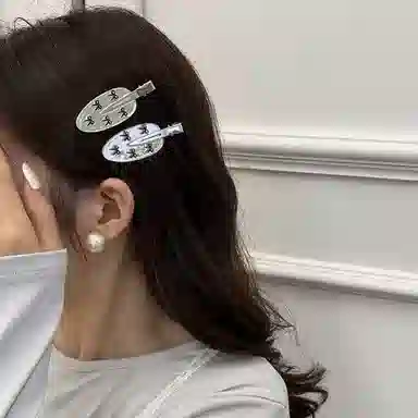 希铃 镜面蝴蝶结 亚克力 发夹 女款