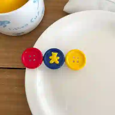 希铃 彩色 小熊纽扣 发夹 女款